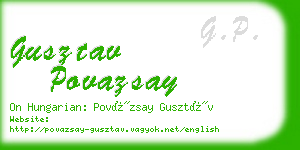 gusztav povazsay business card